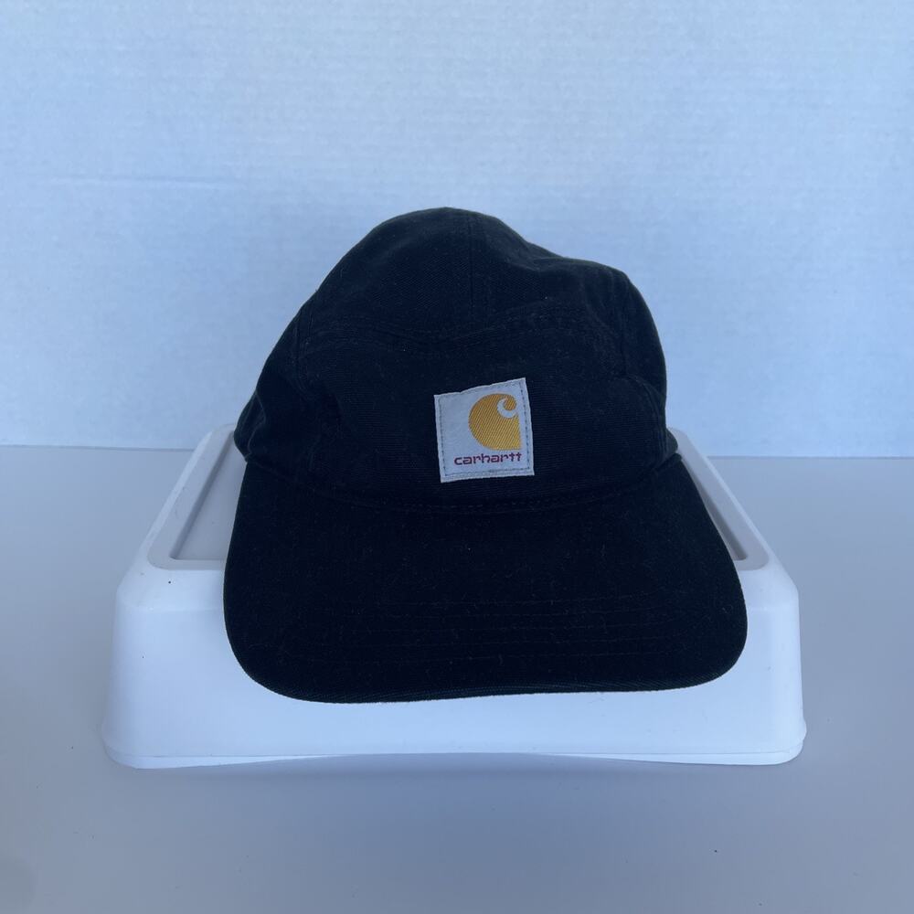 Carhartt Black Canvas Mesh Back Cap One Size Adjustable Snap Closure